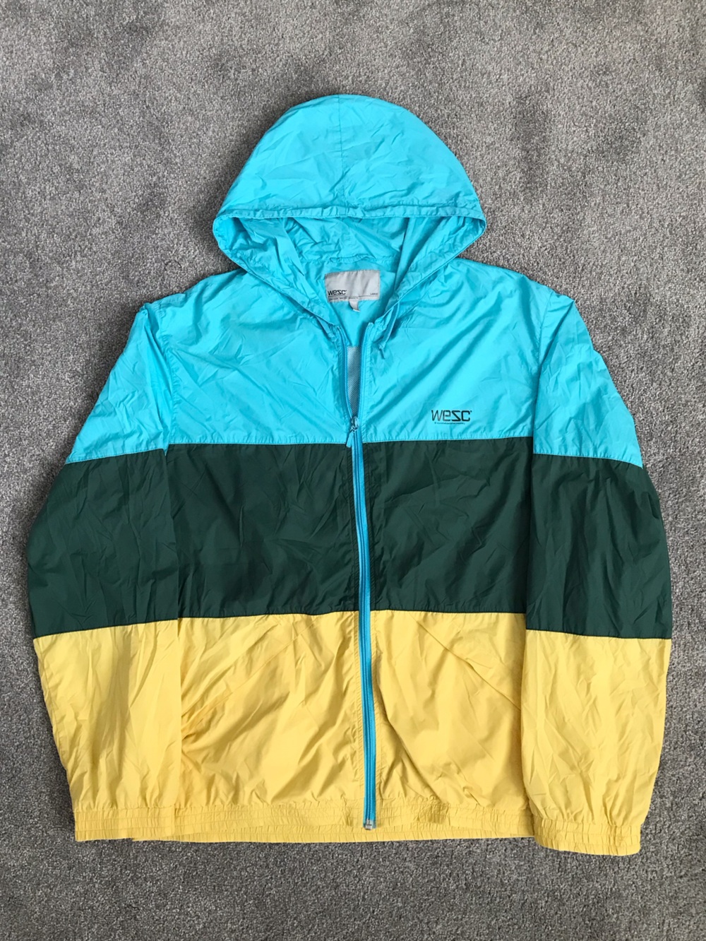 Wesc Colorblock Hooded Windbreaker Jacket - Size Large